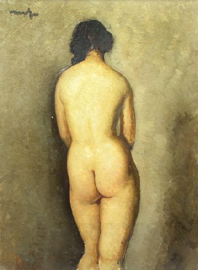 Nicolae Tonitza Nud vazut din spate, semnat stanga sus cu negru, ulei pe carton lipit pe carton China oil painting art